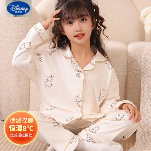 Disneys neuer Herbst- und Winterdeutscher Samt verdickte Pyjama für Mädchen mit mittlerer Kinder mit mittlerer Kinder warmer Hauskleidung für Kinder, Anzug eines deutschen Samtes 9901 170 Größe 8 Empfohlene Höhe 95-105 cm