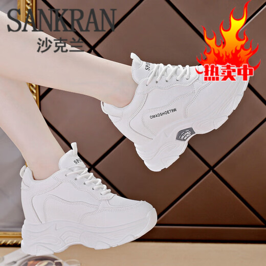 Shaklan Leather-Feel-Feels White Shoes Женская обувь 2025 Весна и осень-популярная летняя универсальная повседневная обувь.