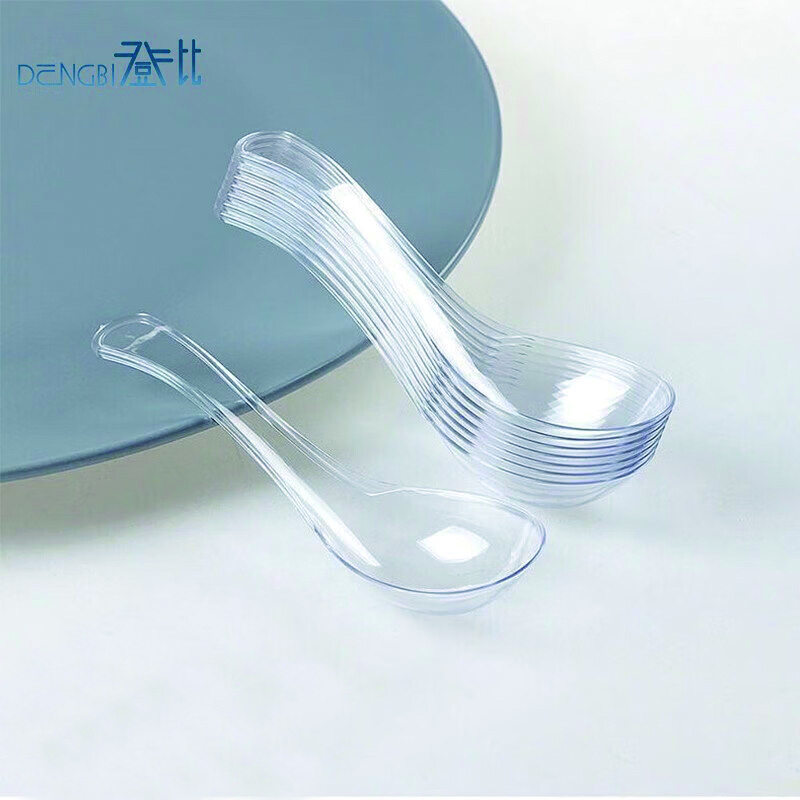 Denbigh disposable spoon individually packaged fruit scoop watermelon soup rice plastic small ice cream yogurt meal spoon thickened takeaway