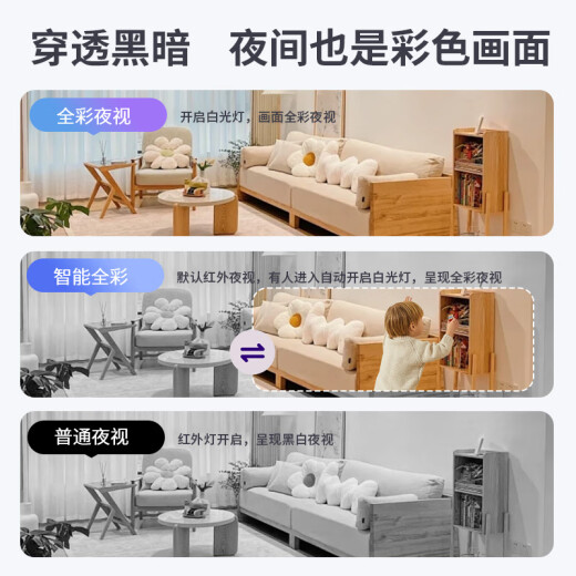纽曼无线家用AI智能摄像头超高清监控器360度无死角带夜视全景语音手机远程自动旋转可对讲话室内云台