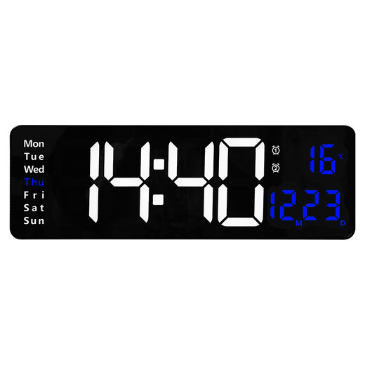 Clcey 16-дюймовый функциональный экран. Отображение часы Nordic Digital Clock Простые настенные гостиные.
