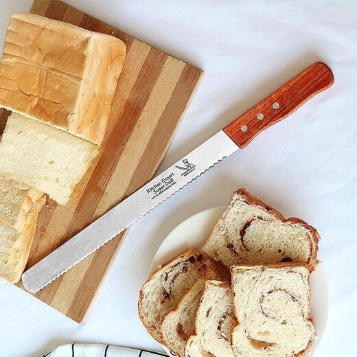 Enshousu stainless steel butter spatula, bread slicing serrated knife, cake demoulding knife, decorating curved kiss knife, baking and spreading tool, straight version 8 inches