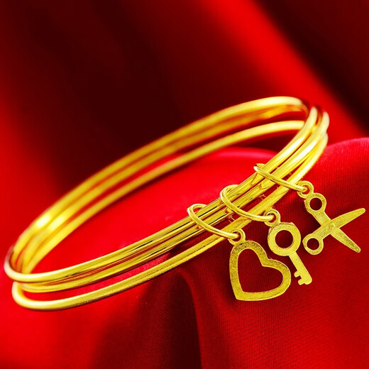 QUAMER Old Phoenix Gold Store Authentic Ancient Method Three Lives Three Worlds Bag Nordic Gold Bracelet Not Fading Inherited Elegant Fashion Single 0.01g