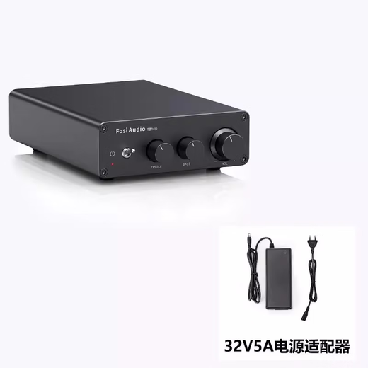 FOSI Audio Audio TB10D Digitalverstärker Fieber-Ebene Heckverstärker HiFi-Stromverstärker HiFi-Lautsprecher Professionell verkabelt Hochleistungsgeräte für den Hausgebrauch Schwarz [32 V/5A-Stromadapter]