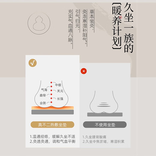 真不二艾灸热敷袋理疗袋艾草陈艾红花坐垫护腰暖宫热敷坐垫