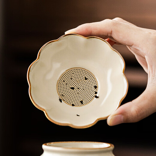 Tangfeng Ru Kiln Kung Fu Tea Set New Light Luxury High-end Tea Special Teapot Teacup Cover Bowl Tea Tray Set Qianchuan Tea Tray + Suyu Xishi Pot 12 pieces