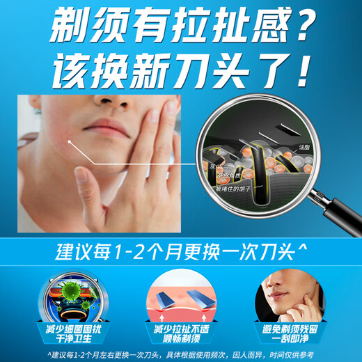 Gillette Blade adaptiert an Wolkensinn Rasierklinge empfindliche Akne Muskel Anti-Kratzer Gillette Blade Head 4 Blade Head Figli