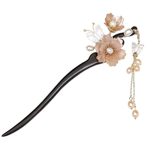 Kamalun (KAMALUN) hairpin ebony hairpin peony flower handmade hairpin Chinese style cheongsam Hanfu headwear as a Chinese Valentine's Day gift for your girlfriend Peony hairpin + brand gift box with custom engraving