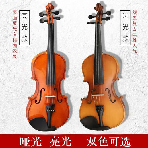 手工实木小提琴初学者乐器演奏成人练习儿童学生入门 亮光色 1/2
