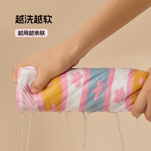 JIEBO maternal and infant grade A category 100% pure Xinjiang cotton six-layer gauze towel quilt gauze blanket baby baby blanket 80*100cm pure cotton six-layer gauze+pink+80*100cm