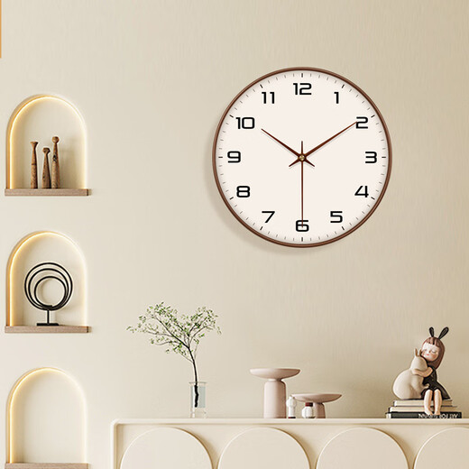 Made in Tokyo, Muyu series wall clock clock wall clock living room 2025 new electronic clock 30cm mocha brown