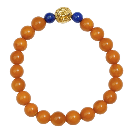 Potala Palace Beeswax Bracelet for Men and Women Lapis Lazuli 925 Silver Transfer Beads Niche Design Beads as Birthday Gifts for Elders Beeswax Lapis Lazuli Bracelet