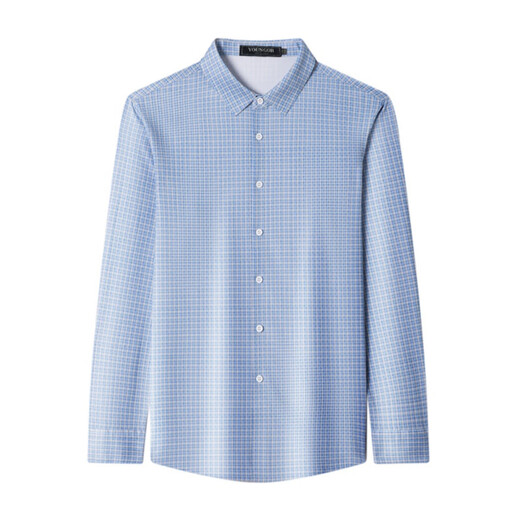 CEO Yageol Mulberry Silk Long Sleeve Shirt Herren Frühlings- und Herbst-Business Casual Top Middle Age's Plaid No-Eisen-Hemd rotes Plaid By901 Plaid Shirt 165/84a