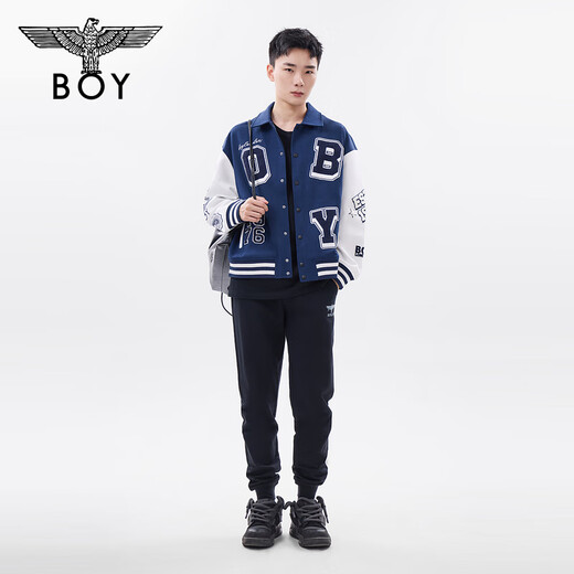 BOY LONDON trendy trousers couples black printed bouquet feet breathable casual pants N15903 black XS