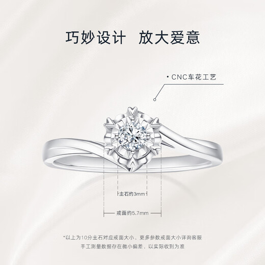 DR Spot First Snow Kiss Proposal Diamond Ring K Gold/Platinum BELIEVE Classic Style Wedding Ring Holiday Gift Spot Sparkling TOP*10 Points G Color VS2