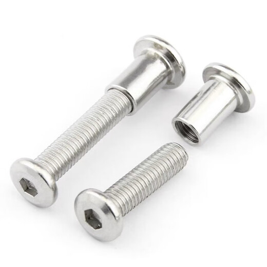 Ai style M6 edge hexagonal locking screw combination crib connection butt flat head screw nut plywood nut 6*110 screw + 6*12 plywood mother 10 sets