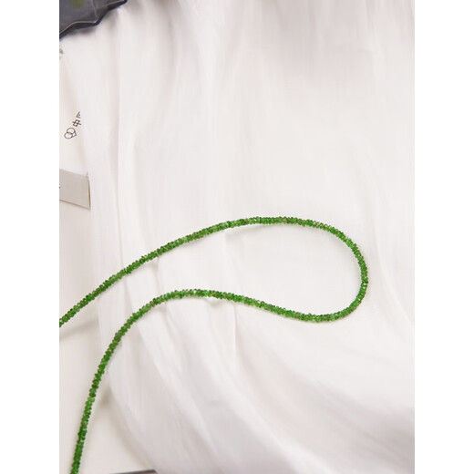 Tingyun Green Elf Tsavorite = Colored Gemstone Jade Faceted Millet Bead Chain BABY Necklace 2-3/Tsavorite Necklace --cm