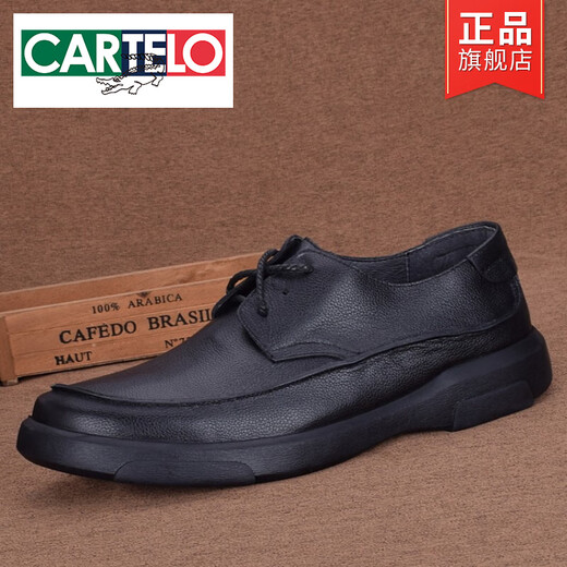 Cartelo Fashion Classic Toe-Layer Cow Hide Business Business Casual Men's Cuir Chaussures Conduite en cuir authentique épais Sole Sole Sole Sole Sole Sole Sole Chaussures masculines noir 3899 39