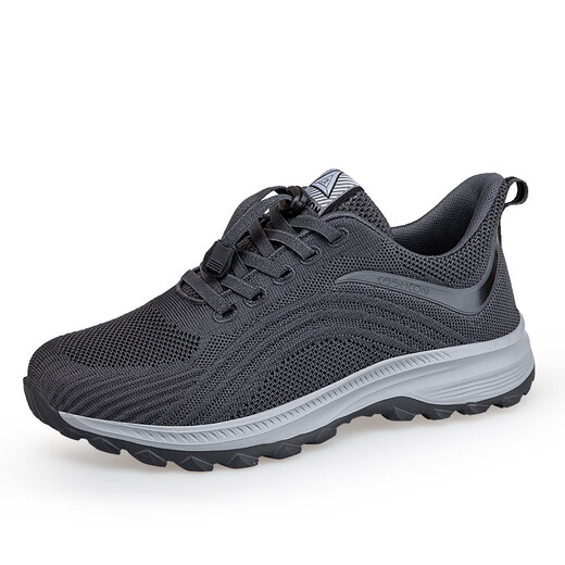 Zulijian extra large size men's shoes lightweight 45 wide fat feet 46 plus fat plus size sports middle-aged and elderly dad shoes spring and autumn same style 723 men's black spring and autumn double net shock absorption comfortable 47