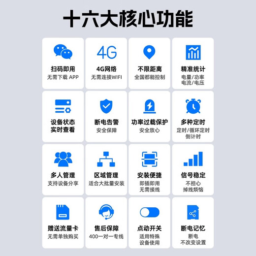 界工4G智能插座遥控开关无线遥控器手机远程控制开关定时器电源时控 4G220V10A-带断电告警+电量统计