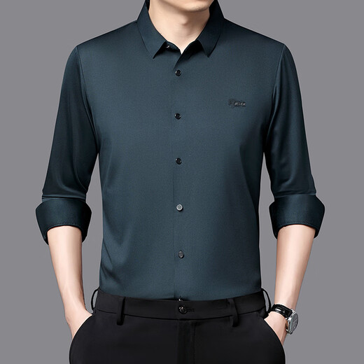 Hengyuanxiang de la nouvelle chemise de soie de mûrier pour le printemps et automne à manches longues et à manchette à longue manche à longue manche à longues manches,