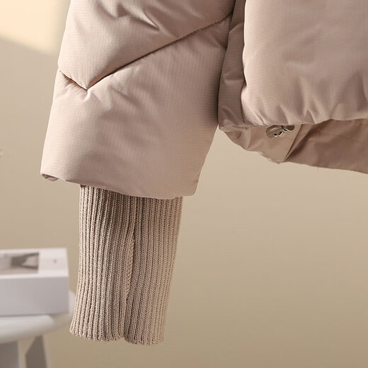 Zimu-Baumwoll- und Leinen Winterkleidung für Frauen koreanische Kurzversion modische und fremde Stil Maillard Kapuze-Baumwollmantel 6628 Khaki XL (Empfohlen 125-135 Jin [Jin ist gleich 0,5 kg])