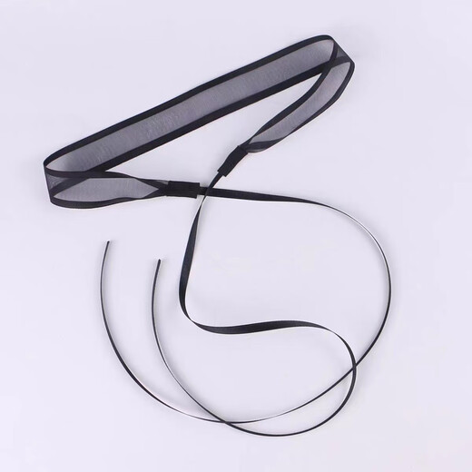 Lindo cabello de estilo antiguo keduo atado con correas para la frente para el cabello para niños con la cabeza de cabeza de la frente Hanfu niños antiguos tocador de la cara del caballo accesorios para el cabello velo negro [160cm*4cm]