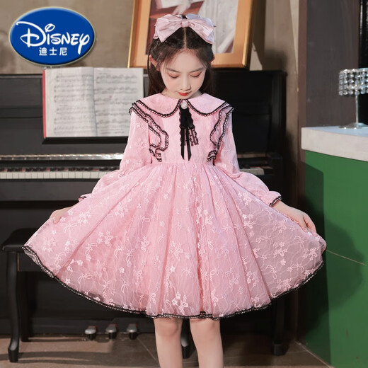 Disney (Disney) Girls Kleid Kinderprinzessin Kleid Kleid Kleidung kleiner Mädchen Kleidung Rock Sommer 2025 Neue Kinderkleidung Frauen 2601 Pink 120 cm (120 cm)