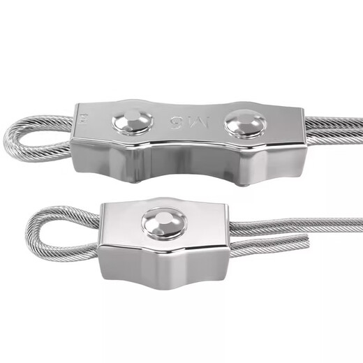 Tianzhuo Hardware 304 stainless steel wire rope single clamp double clamp buckle lock single card double card fixed joint M2M3M4M5M10mm double clamp M4 2 pieces suitable for 3mm steel wire rope