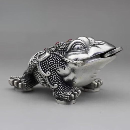 Spring Brocade Carp Feet Silver S999 Tea Tea Pet Decorations Home Feng Shui Decoración Colecciones Retro Sterling Silver Tea Table Decoración de sapos 688 Gramos