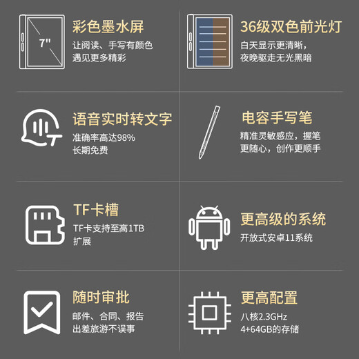 BIGME旗舰B751C彩色墨水屏智能办公本mini电纸书阅读器7英寸电子阅览器 单机-不带手写笔 B751C彩色墨水屏官方标配
