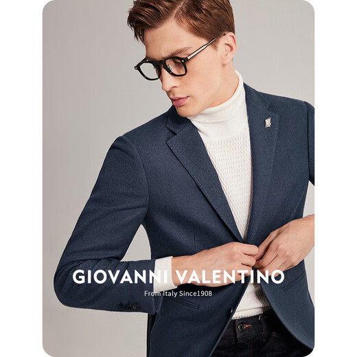 卓凡尼·华伦天奴（GIOVANNI VALENTINO）含绵羊毛休闲西装外套男款抗皱西服男装