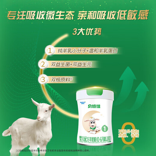 贝特佳羊奶粉婴儿配方羊奶粉1段一段（0-6月）罐装新国标奶粉716g