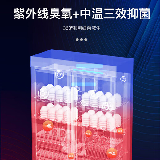 Canbo Disinfection Cabinet Commercial Ozone UV Disinfection Cabinet Vertical Large Capacity Double Door Canteen Restaurant Hotel Catering Tableware Disinfection Cabinet XDZ500-A5