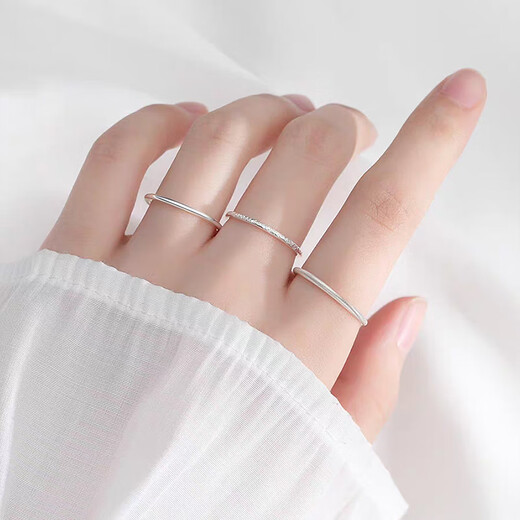 DAISY DREAM solid 999 solid silver ring plain ring ring for women niche design simple tail ring for men ins solid silver couple index finger ring smooth solid ring full body 999 silver size 12