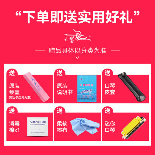 天鹅口琴c调24孔初学者学生入门儿童复音成人专业重音C调口风琴乐器 10孔【布鲁斯】金色+赠品