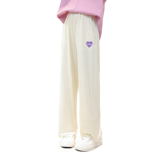 Pitt Pitt Girls Widm-Bein Hosen Sommer Dünne Kindereiseisenhose große Kinder Sommer-Jogginghose Mädchen Sommerhosen Anzug 15025 Meter Weiß + 9852 Verlaufsfarbe 160 cm