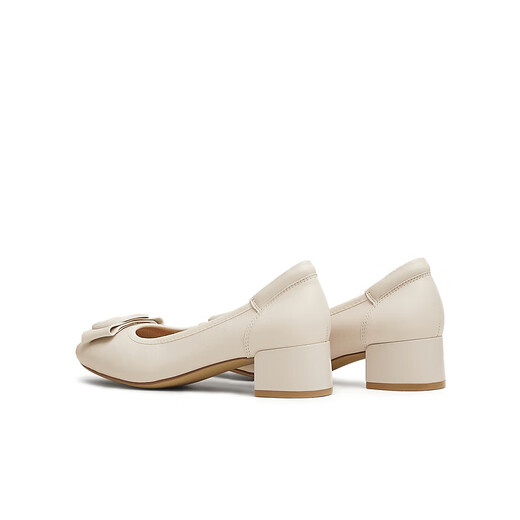 Tianmeiyi Schuhe Frauenschuhe Einkaufszentrum Gleicher Stil Mary Zhen Schuhe Französische Pendelpendlerin Frauen Singles Schuhe 2025 Frühlings- und Herbst BI272AQ5 Beige 38