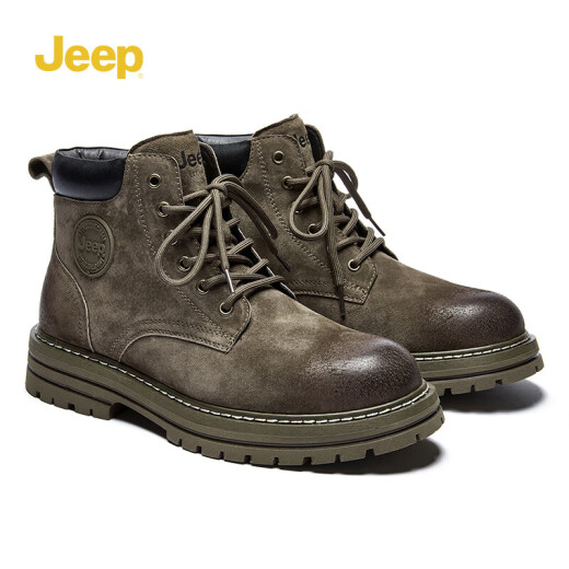Jeep Boots masculinos Británicos Retro Martin Botas Midube Botas de trabajo Big Boot Boots Khaki