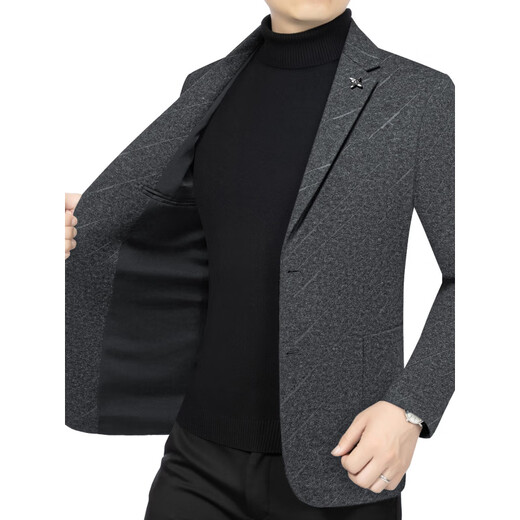 Septwolves Jacket Expert Blazer Men's Business Casual Spring and Autumn New Suit Korean Style Slim Middle-aged Dad's Uniform Jacket Men Dark Gray D135 D135 2XL 185 Size Suitable for 150-175 Jin Jin is equal to 0.5 kg