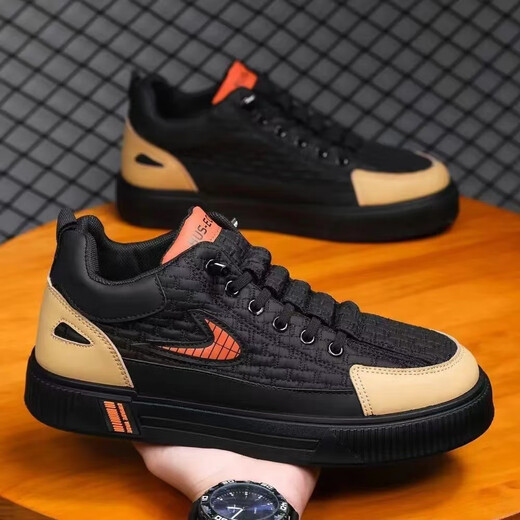 Wuken 2025 Neue Herrenschuhe im Herbst und Winter atmungsaktiven lässigen Sportbrettschuhen Vielseitiger Retro einbeinige Arbeitsschutzschuhe FH-Jingyi-SL-9916 Brown Color 42