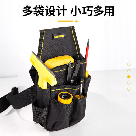 Deli Hardware Tool Bag Electrician's Belt Multifunctional Tool Bag Electrician's Special Tool Repair Belt Oxford Cloth Small Tool Small Belt Bag DL430003