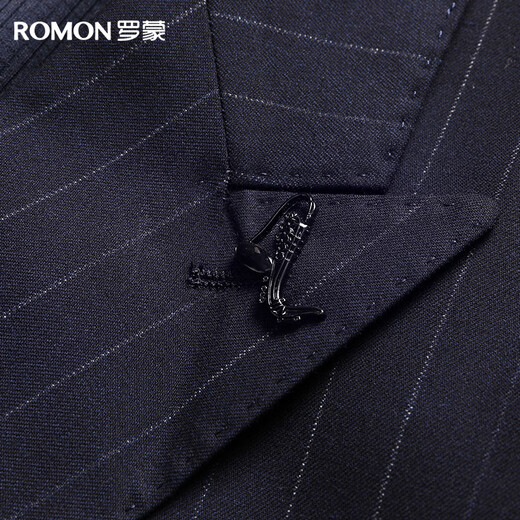 Romon suit men's double-breasted casual retro suit suit slim shopping mall same style wedding groom's dress