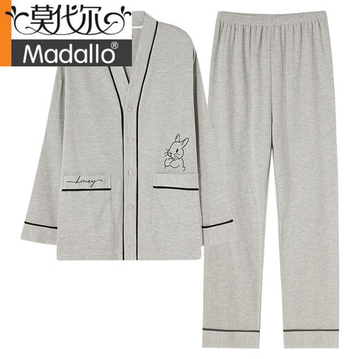 Modal Pyjamas Herren Frühling und Herbst Neue reine Baumwolle, langärmelige große Herbst- und Winterstil, können an der Außensport-Strickjacke zu Hause getragen werden.