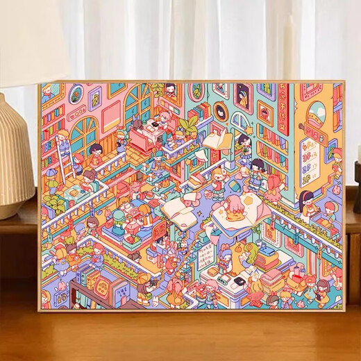 迦图鲮奶香农场数字油画超复杂2024新款卡通diy填色画填充宝藏湾油彩画 Z695 奶香镇大门 0cm*0cm 50*65CM DIY颜料画笔+八