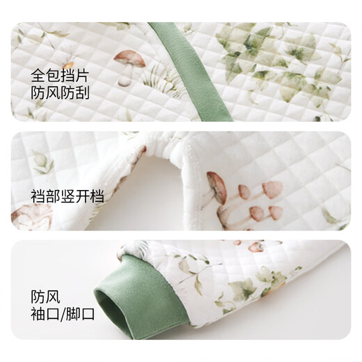 OUYUN baby sleeping bag, children's anti-kick quilt, cotton baby split-leg sleeping bag, child sleeping bag, anti-kick quilt, spring Polar White Bear L Recommended height 90-105cm