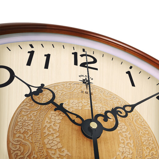 Polaris (POLARIS) European solid wood wall clock living room fashion creative clock simple wall watch decoration quartz clock 38cm