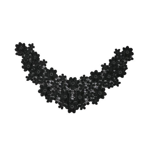 Halskette Spitze DIY Spitze gefälschter Kragen Kinder Spitzenzubehör Spitzenkragen Frühling und Sommerdekoration hohl DIY-699 Schwarz 0cm