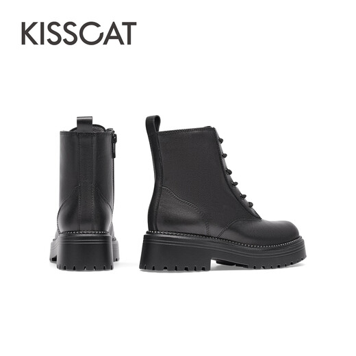 Kisscat küssen Katzen Winter bequem modische Martin Boots Frauen Ka54736-51 Schwarz (plus Fleece) 38