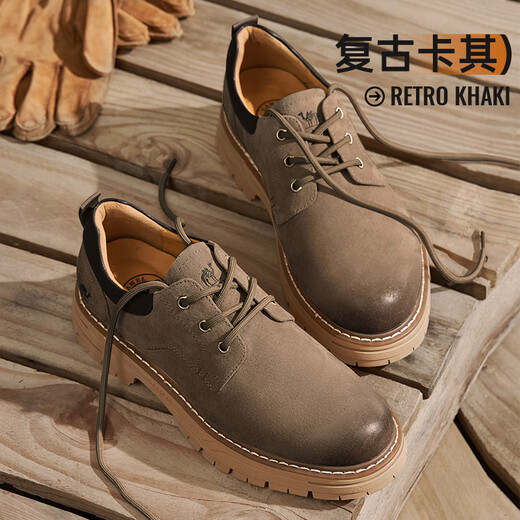 Camel (Camel) Zapatos para hombres Autumn 24 Nuevos zapatos británicos de trabajo de trabajo bajo transpirable zapatos de cuero casual Martin Martin Shoes G13A136180r Camel Brown Color más Velvet 41